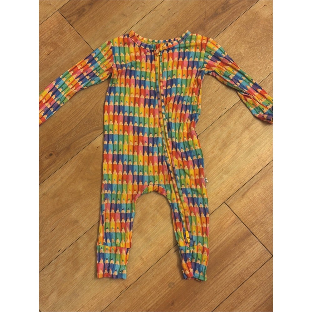 Little Bum Bums Baby Girls/boys 9-12 Months Colorful Pencils Bamboo Sleeper Pjs